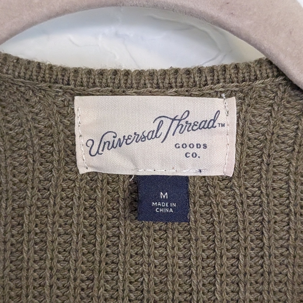 Universal Thread Olive Green Long Open-front Chun… - image 6